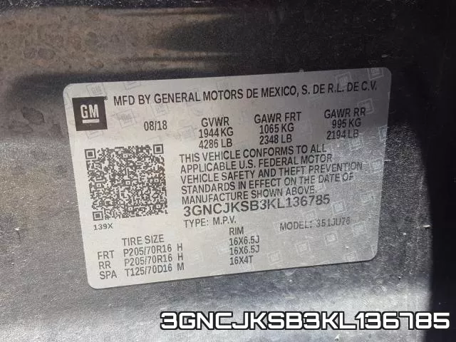 3GNCJKSB3KL136785 фото 2