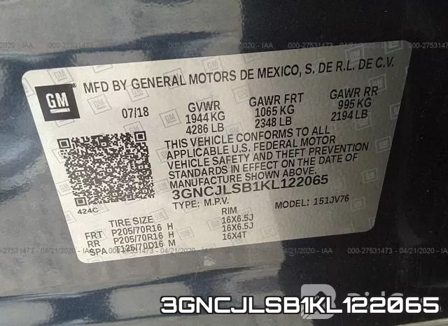 3GNCJLSB1KL122065 фото 10