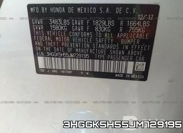 3HGGK5H55JM729195 фото 10