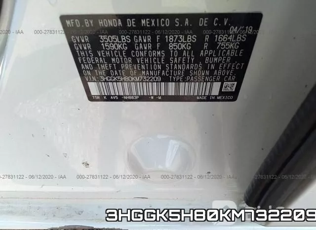 3HGGK5H80KM732209 фото 10