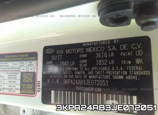 3KPA24AB3JE072051 фото 10