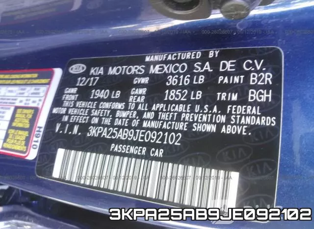 3KPA25AB9JE092102 фото 10