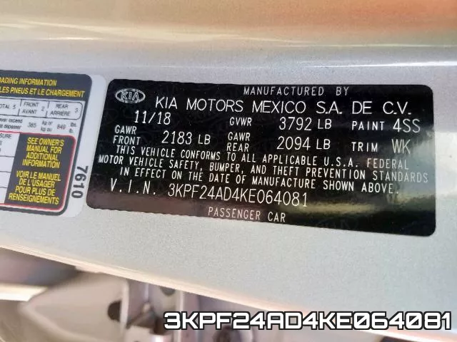3KPF24AD4KE064081 фото 2