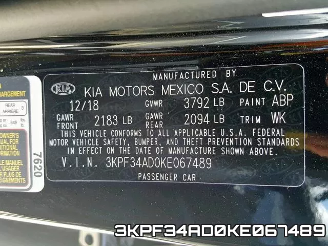 3KPF34AD0KE067489 фото 2