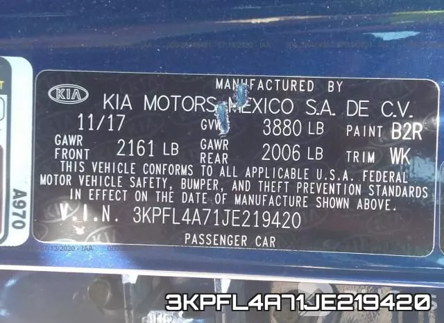 3KPFL4A71JE219420 фото 10