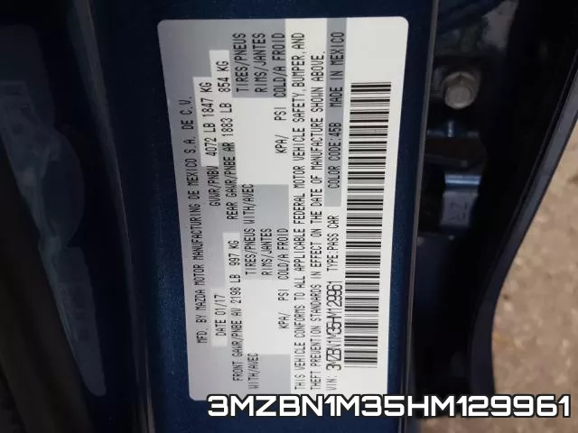 3MZBN1M35HM129961 фото 2