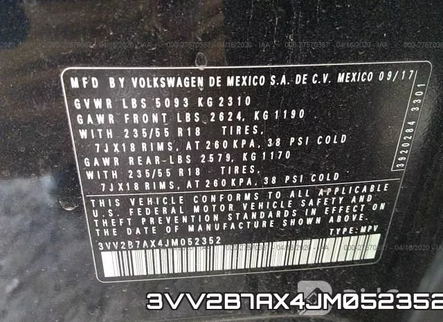 3VV2B7AX4JM052352 фото 10