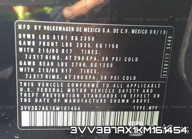 3VV3B7AX1KM161454 фото 10