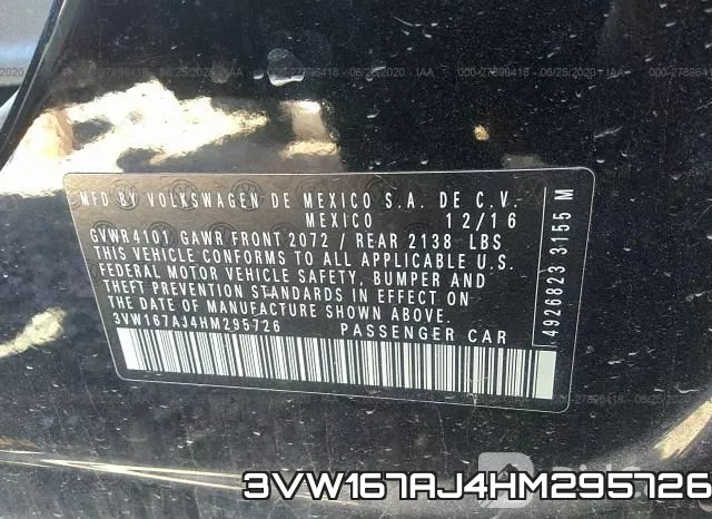 3VW167AJ4HM295726 фото 10