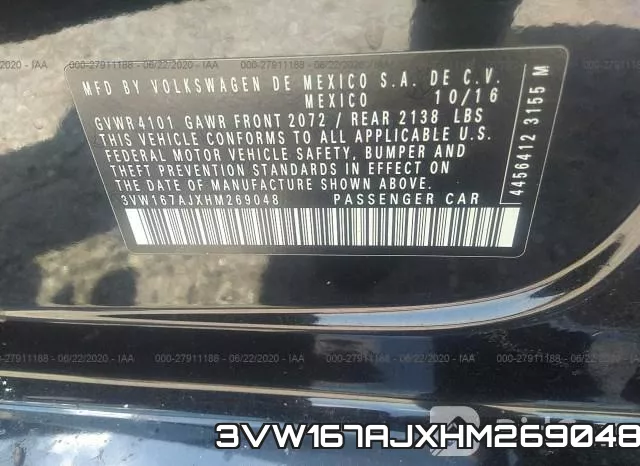 3VW167AJXHM269048 фото 10