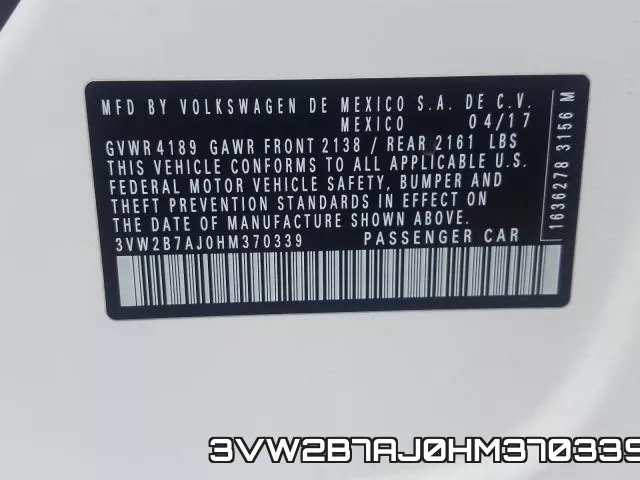 3VW2B7AJ0HM370339 фото 2
