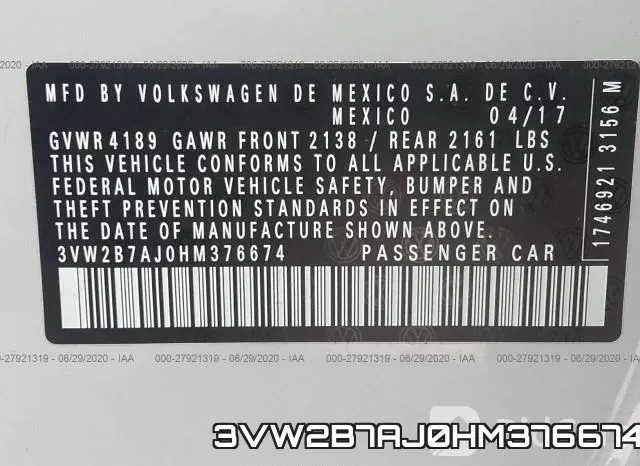 3VW2B7AJ0HM376674 фото 10