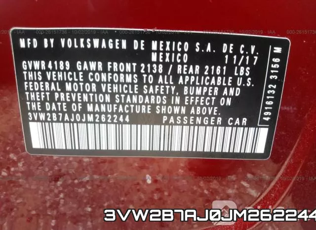 3VW2B7AJ0JM262244 фото 10