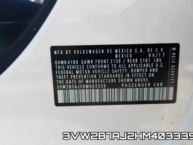 3VW2B7AJ2HM403339 фото 2