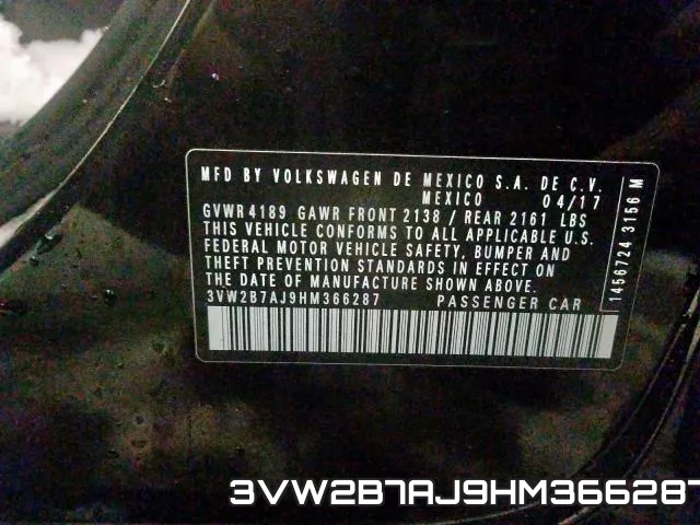 3VW2B7AJ9HM366287 фото 2