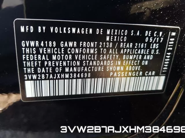 3VW2B7AJXHM384698 фото 2