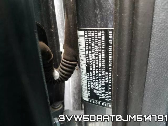 3VW5DAAT0JM514791 фото 2