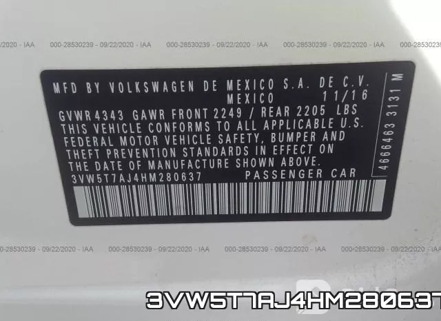 3VW5T7AJ4HM280637 фото 10