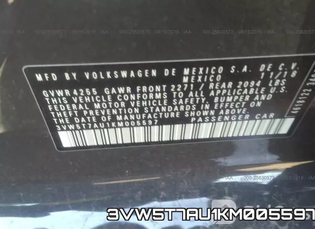 3VW5T7AU1KM005597 фото 10