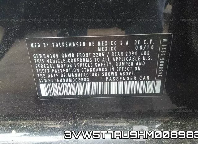 3VW5T7AU9HM008983 фото 10