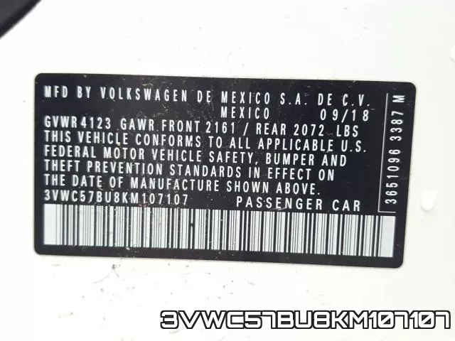 3VWC57BU8KM107107 фото 2