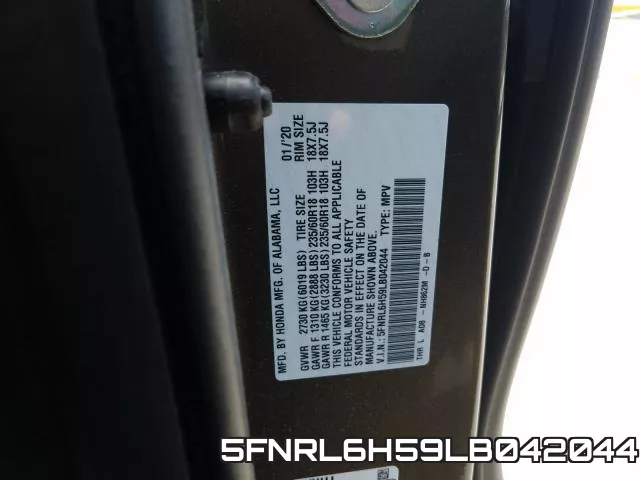 5FNRL6H59LB042044 фото 2
