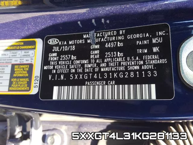 5XXGT4L31KG281133 фото 2