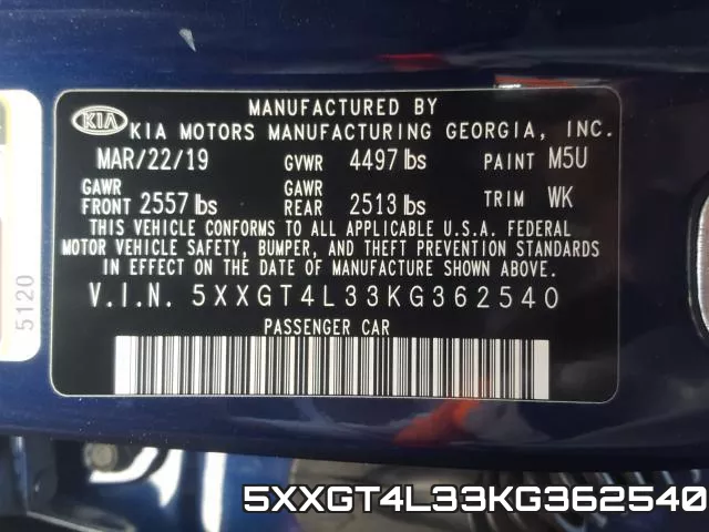 5XXGT4L33KG362540 фото 2
