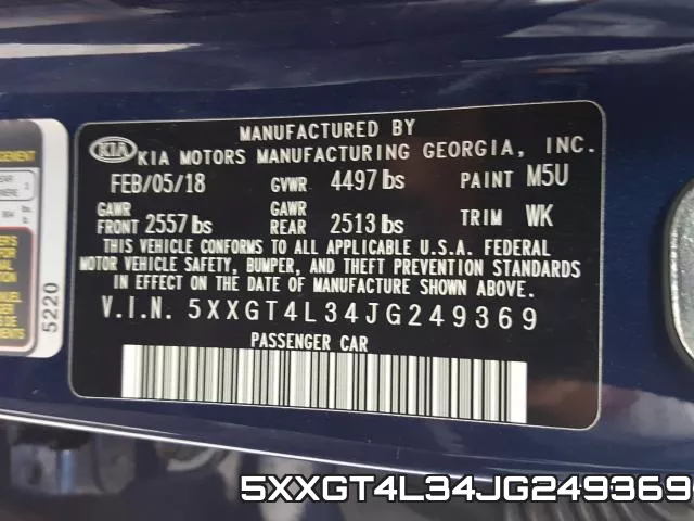 5XXGT4L34JG249369 фото 2