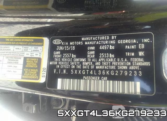 5XXGT4L36KG279233 фото 10