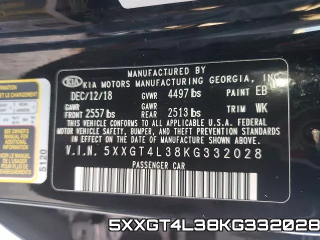 5XXGT4L38KG332028 фото 2