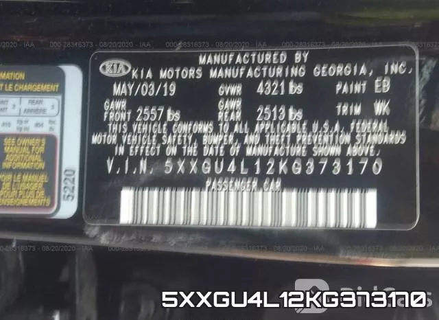 5XXGU4L12KG373170 фото 10