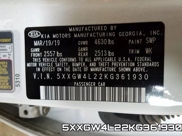 5XXGW4L22KG361930 фото 2