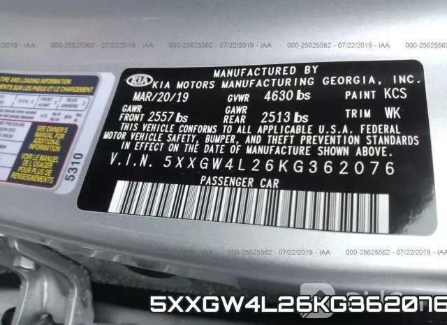 5XXGW4L26KG362076 фото 10