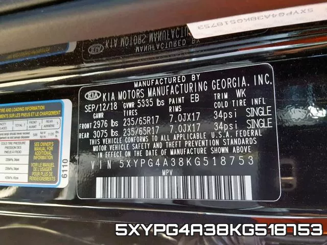 5XYPG4A38KG518753 фото 2