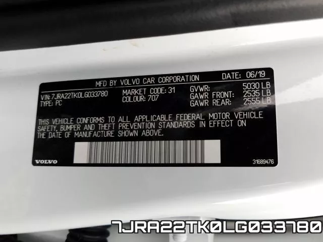 7JRA22TK0LG033780 фото 2