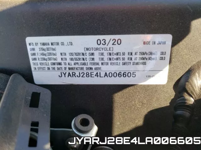 JYARJ28E4LA006605 фото 2