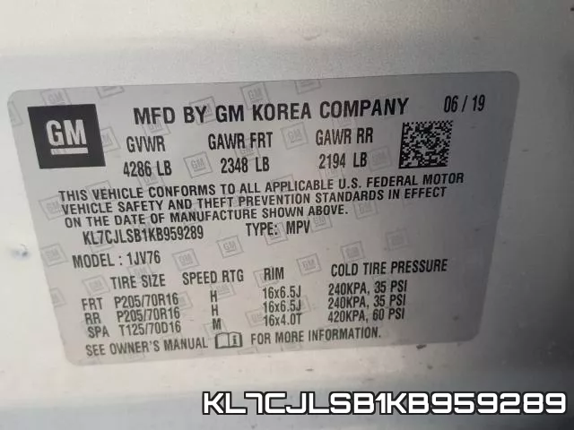 KL7CJLSB1KB959289 фото 2