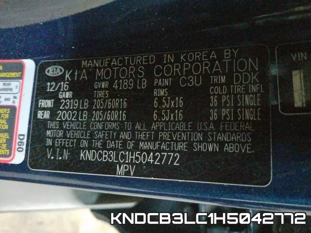 KNDCB3LC1H5042772 фото 2