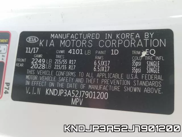 KNDJP3A52J7901200 фото 2