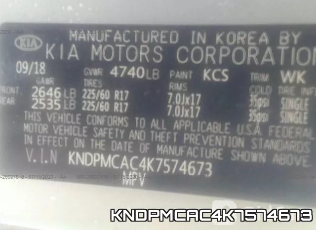 KNDPMCAC4K7574673 фото 10