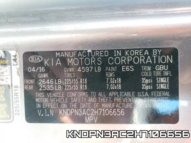 KNDPN3AC2H7106656 фото 2