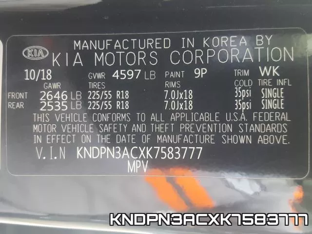 KNDPN3ACXK7583777 фото 2