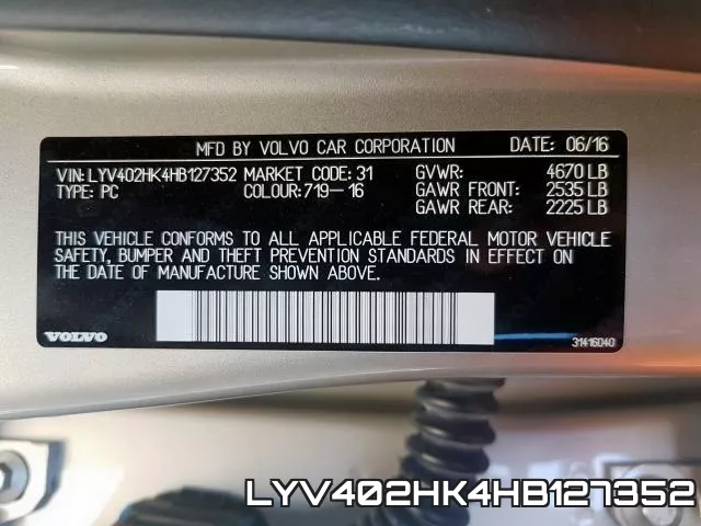 LYV402HK4HB127352 фото 2