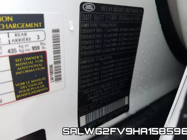 SALWG2FV9HA158596 фото 2
