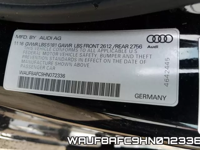 WAUF8AFC9HN072336 фото 2