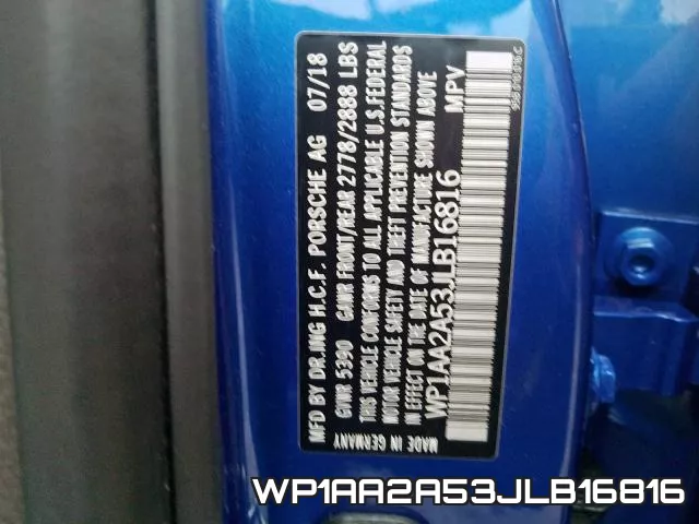 WP1AA2A53JLB16816 фото 2