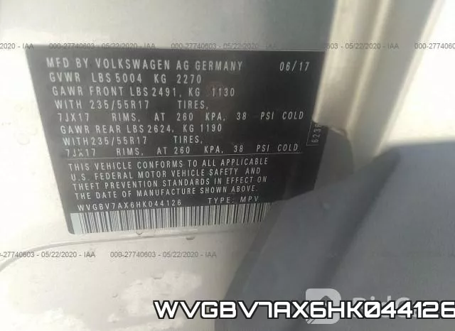 WVGBV7AX6HK044126 фото 10