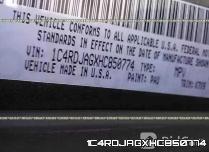 1C4RDJAGXHC850774 фото 10