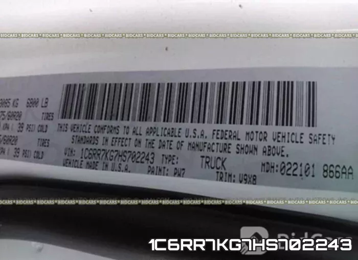 1C6RR7KG7HS702243 фото 10